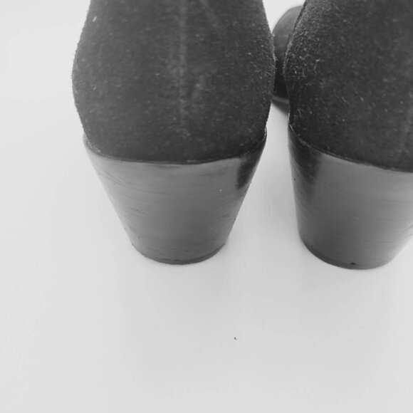 Calvin Klein Womens Ankle Boots Booties Black Block Heels Almond Toe Zip 7 New - Picture 2 of 9